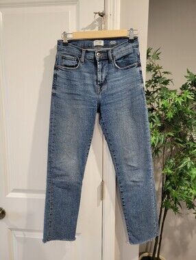 Kensie Women's Blue High Rise Ankle Slim Straight Leg Jeans, Size2